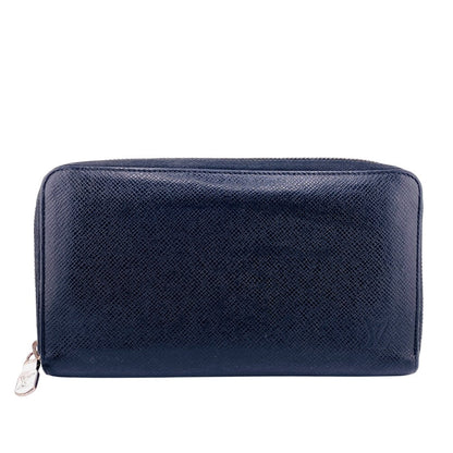 Louis Vuitton Long Wallet Purse M30056 Leather Black Taiga Zippy Organizer Mens(Unisex)