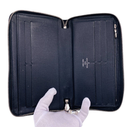 Louis Vuitton Long Wallet Purse M30056 Leather Black Taiga Zippy Organizer Mens(Unisex)