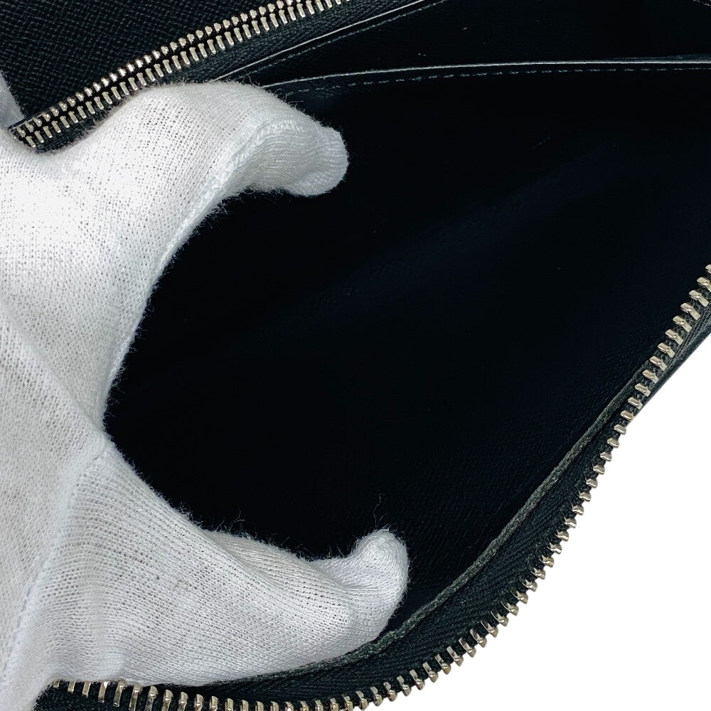 Louis Vuitton Long Wallet Purse M30056 Leather Black Taiga Zippy Organizer Mens(Unisex)