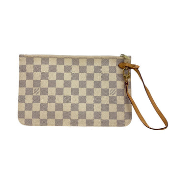 Louis Vuitton Pouch N41361 Leather White Damier Azur Never Full Women(Unisex)