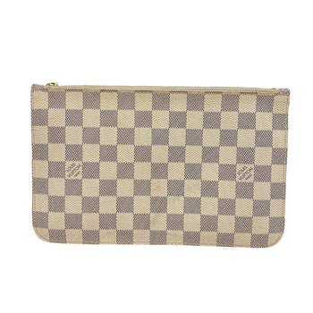 Louis Vuitton Pouch N41361 Leather White Damier Azur Never Full Women(Unisex)