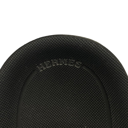 Hermes Sandals Leather Black Velcro Strap Enid Women 35