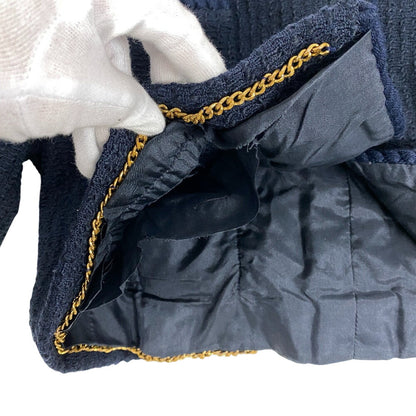 Chanel Setup Bvxcz Wool, Silk Navy Lion Chain Veste Women 38