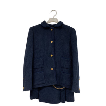 Chanel Setup Bvxcz Wool, Silk Navy Lion Chain Veste Women 38