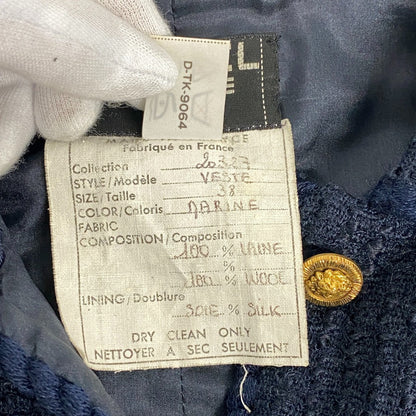 Chanel Setup Bvxcz Wool, Silk Navy Lion Chain Veste Women 38