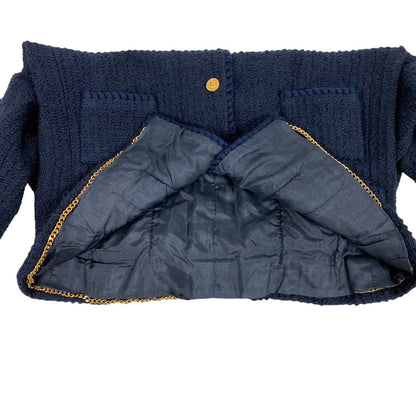 Chanel Setup Bvxcz Wool, Silk Navy Lion Chain Veste Women 38