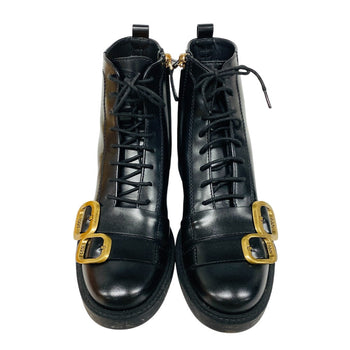 Todfs Boots Leather Black Short Boots Women 36 1/2