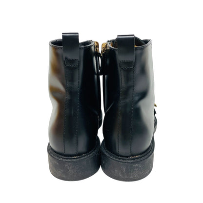 Todfs Boots Leather Black Short Boots Women 36 1/2