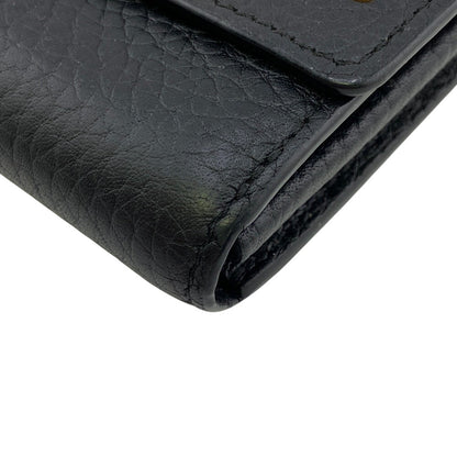 Louis Vuitton Long Wallet Purse M63461 Taurillon Clemence Black Portefeuille Capusine Women