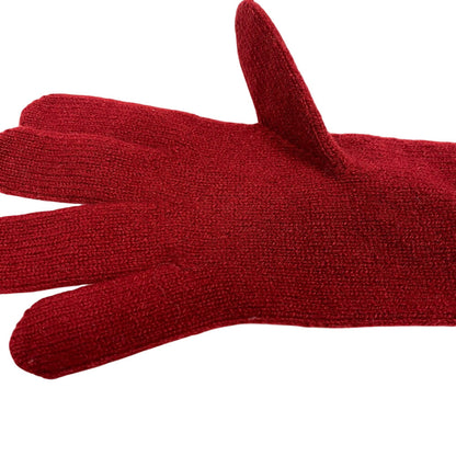 Hermes Gloves Cashmere, Wool Red Studs Darling M