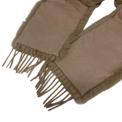 Max Mara Scarf Cashmere, Rabbit Beige Hood Muffler Women
