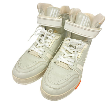 Louis Vuitton Sneakers Leather Gray High Cut Sneakers Lv Trainer Mens 7 1/2
