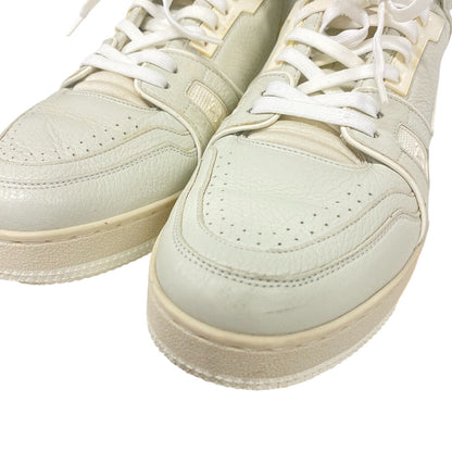 Louis Vuitton Sneakers Leather Gray High Cut Sneakers Lv Trainer Mens 7 1/2