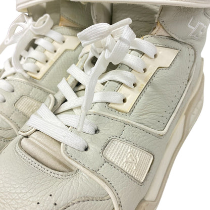 Louis Vuitton Sneakers Leather Gray High Cut Sneakers Lv Trainer Mens 7 1/2