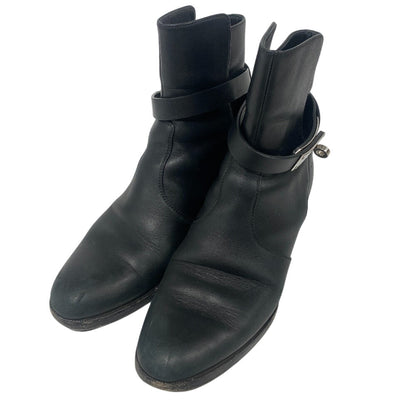 Hermes Boots Leather Black Frenchie Women 35 1/2