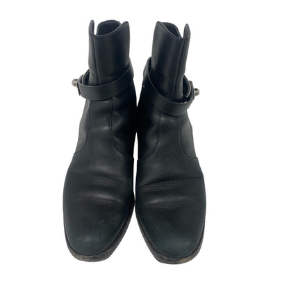 Hermes Boots Leather Black Frenchie Women 35 1/2