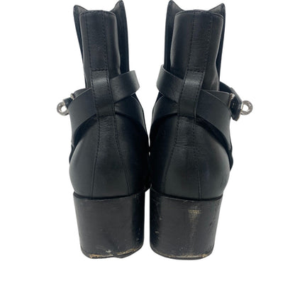 Hermes Boots Leather Black Frenchie Women 35 1/2