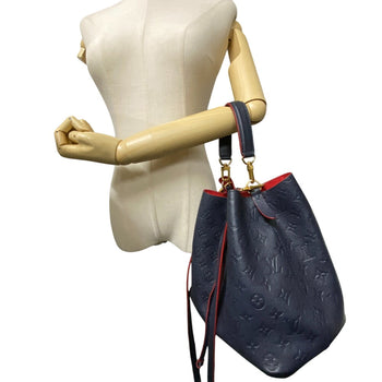 Louis Vuitton Shoulder Bag M45306 Leather Navy Monogram Ann Platt Neonoe