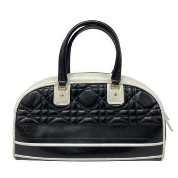 Christian Dior Handbag Leather Black Bowling Bag Canage Vibe Women