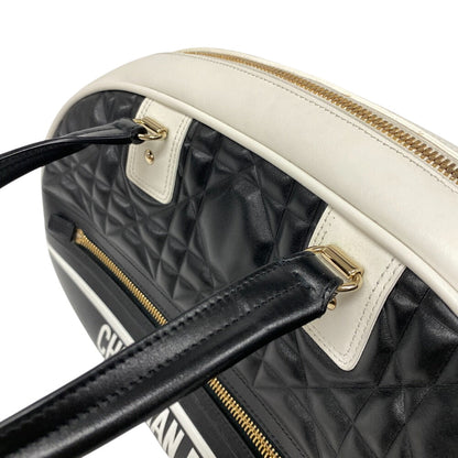 Christian Dior Handbag Leather Black Bowling Bag Canage Vibe Women