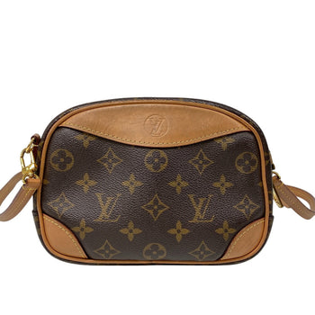 Louis Vuitton Shoulder Bag M45528 Leather Brown Monogram Deauville Mini Women