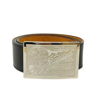 Louis Vuitton Belt M6812Q Leather Black Jeans Belt Santur Mens 90/36