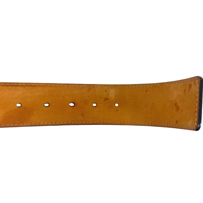 Louis Vuitton Belt M6812Q Leather Black Jeans Belt Santur Mens 90/36