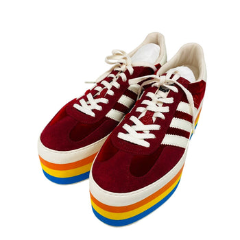 Gucci Sneakers 707871 Suede, Velvet Red Adidas Thick Sole Gazelle Three Stripes Mens 42 1/2