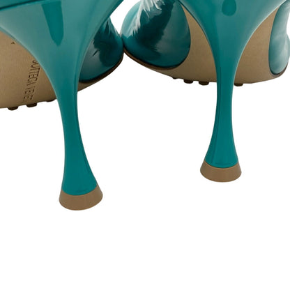 Bottegaveneta Pumps Patent Leather Green Mule Women 36