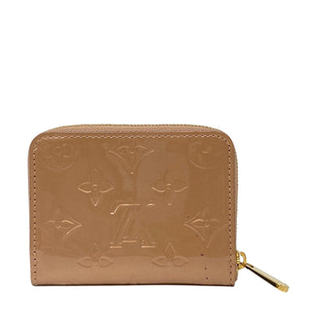 Louis Vuitton Coin Case M90601 Vernis Beige Zip Around Monogram Vernis Zip Around Purse Women
