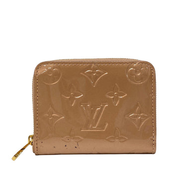 Louis Vuitton Coin Case M90601 Vernis Beige Zip Around Monogram Vernis Zip Around Purse Women