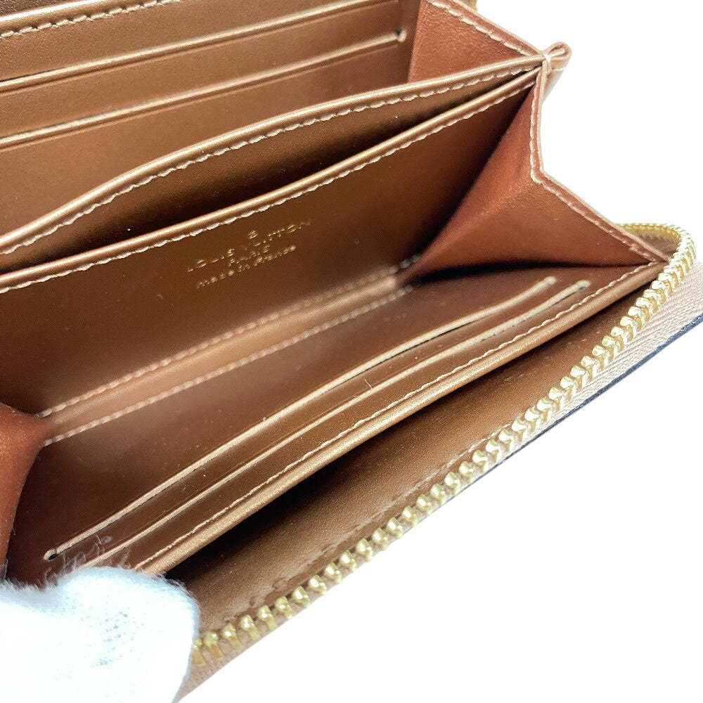 Louis Vuitton Coin Case M90601 Vernis Beige Zip Around Monogram Vernis Zip Around Purse Women