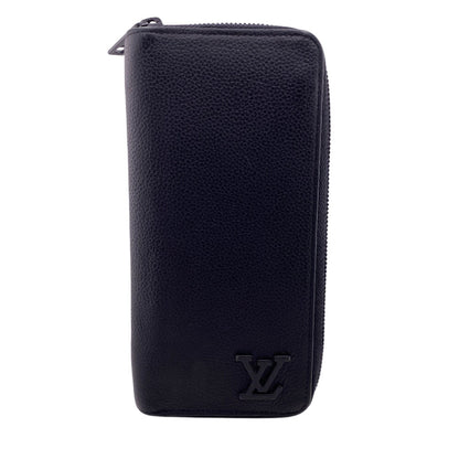 Louis Vuitton Long Wallet Purse M81743 Leather Black Lv Aerogram Zippy Wallet Vertical Women
