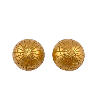 Hermes Earring Gold Plated Gold Ball Globe Zodiac Women