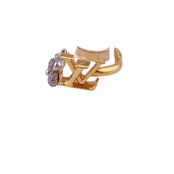 Louis Vuitton Ring M1093M Gold Plated Gold Rhinestone Women M