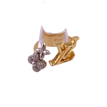 Louis Vuitton Ring M1093M Gold Plated Gold Rhinestone Women M