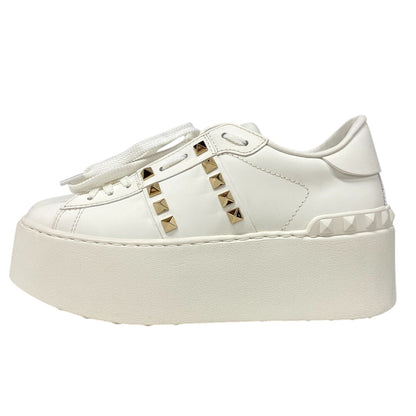 Valentino Garavani Sneakers Leather White Rock Studs Women 34