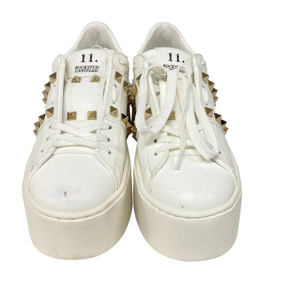 Valentino Garavani Sneakers Leather White Rock Studs Women 34