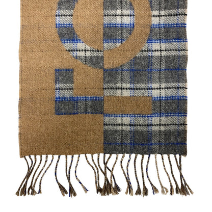 Louis Vuitton Scarf Cashmere, Wool Beige Escalp Check With Louis Mens(Unisex)