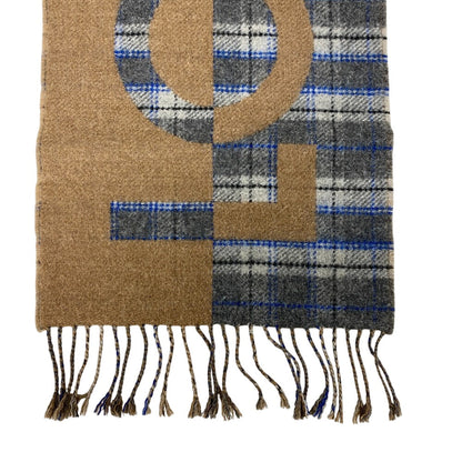 Louis Vuitton Scarf Cashmere, Wool Beige Escalp Check With Louis Mens(Unisex)