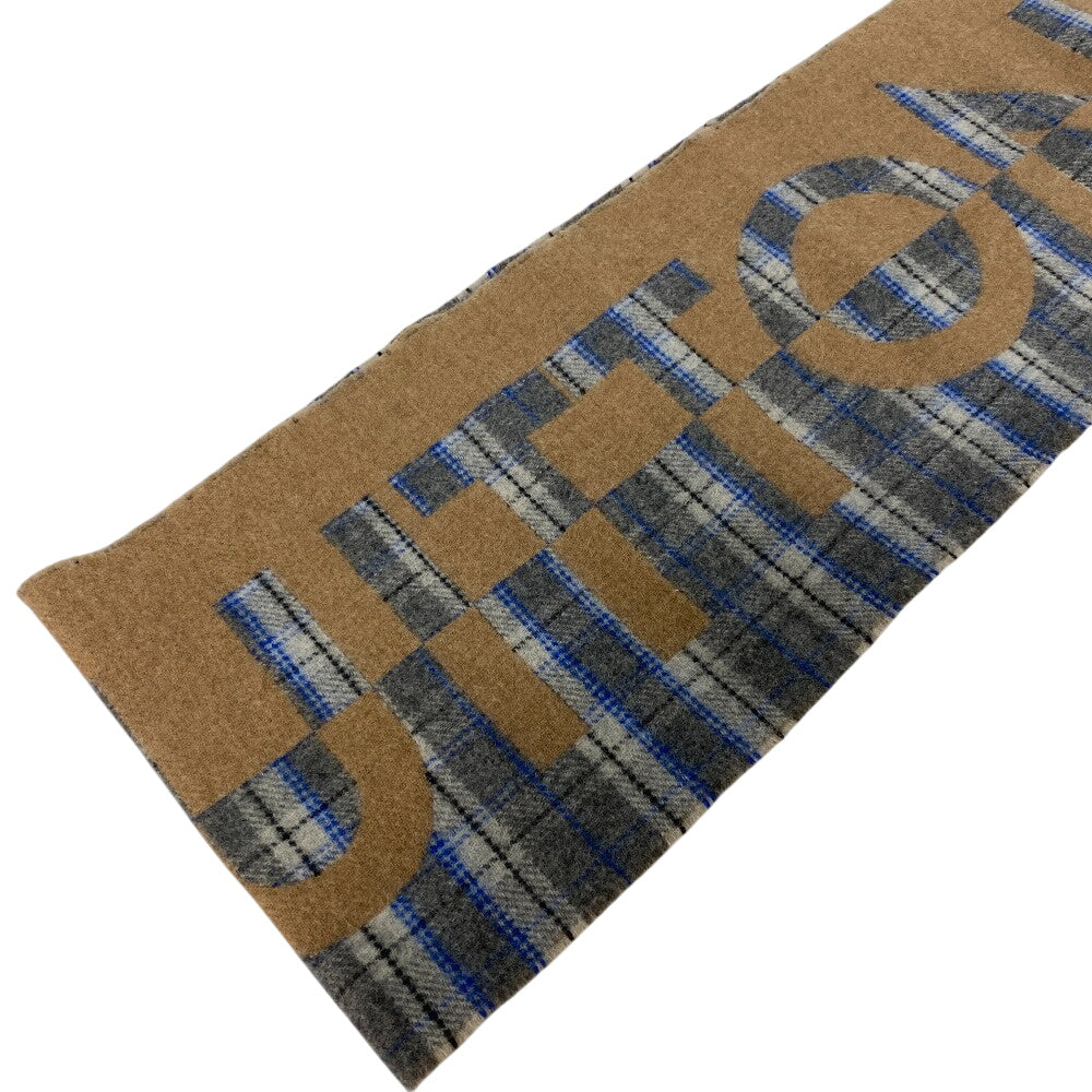 Louis Vuitton Scarf Cashmere, Wool Beige Escalp Check With Louis Mens(Unisex)