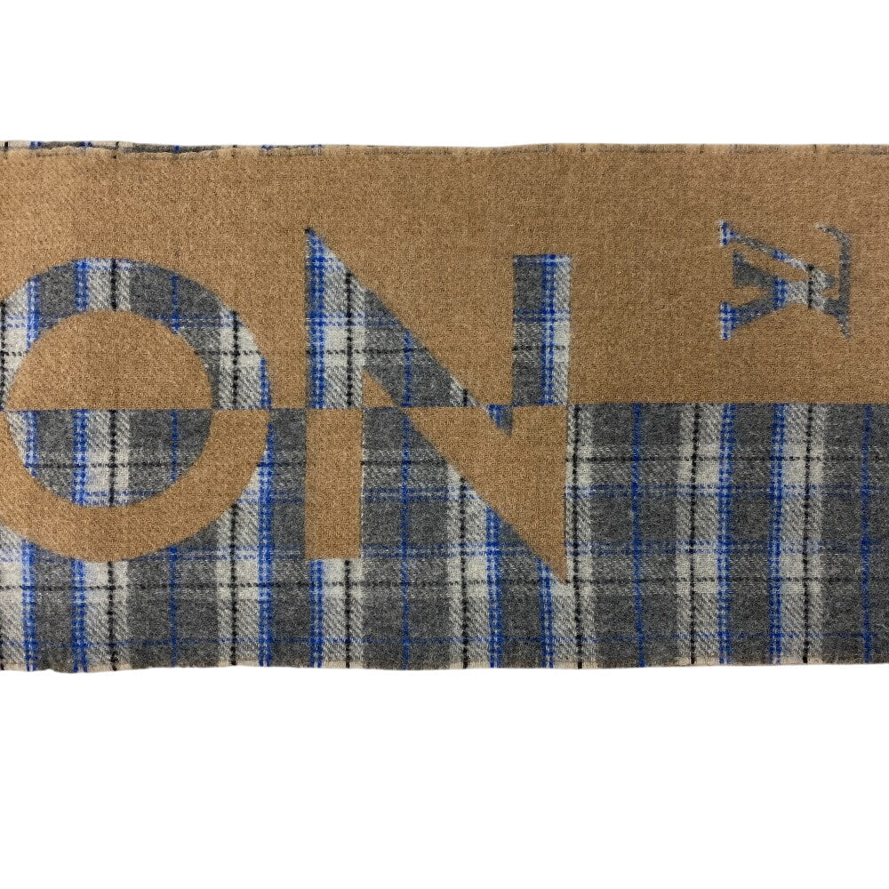 Louis Vuitton Scarf Cashmere, Wool Beige Escalp Check With Louis Mens(Unisex)