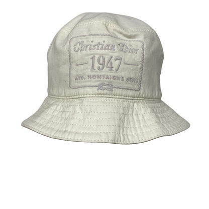 Christian Dior Other Hats Cotton, Polyester White Bucket Hat Embroidery Mens(Unisex) L