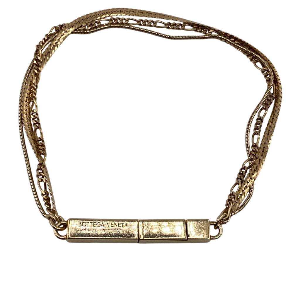 Bottegaveneta Bracelet 703427 Vahu4 7002 Sterling Silver, Enamel Gold Triple Chain Id Women(Unisex)