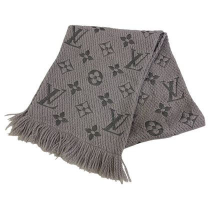 Louis Vuitton Scarf M74742 Wool, Silk Gray Escalp Logo Mania
