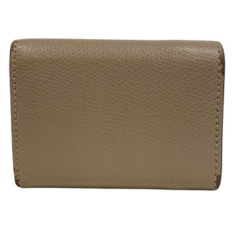 Fendi Tri-Fold Wallet 8M0395 Leather Beige Compact Wallet Micro Women