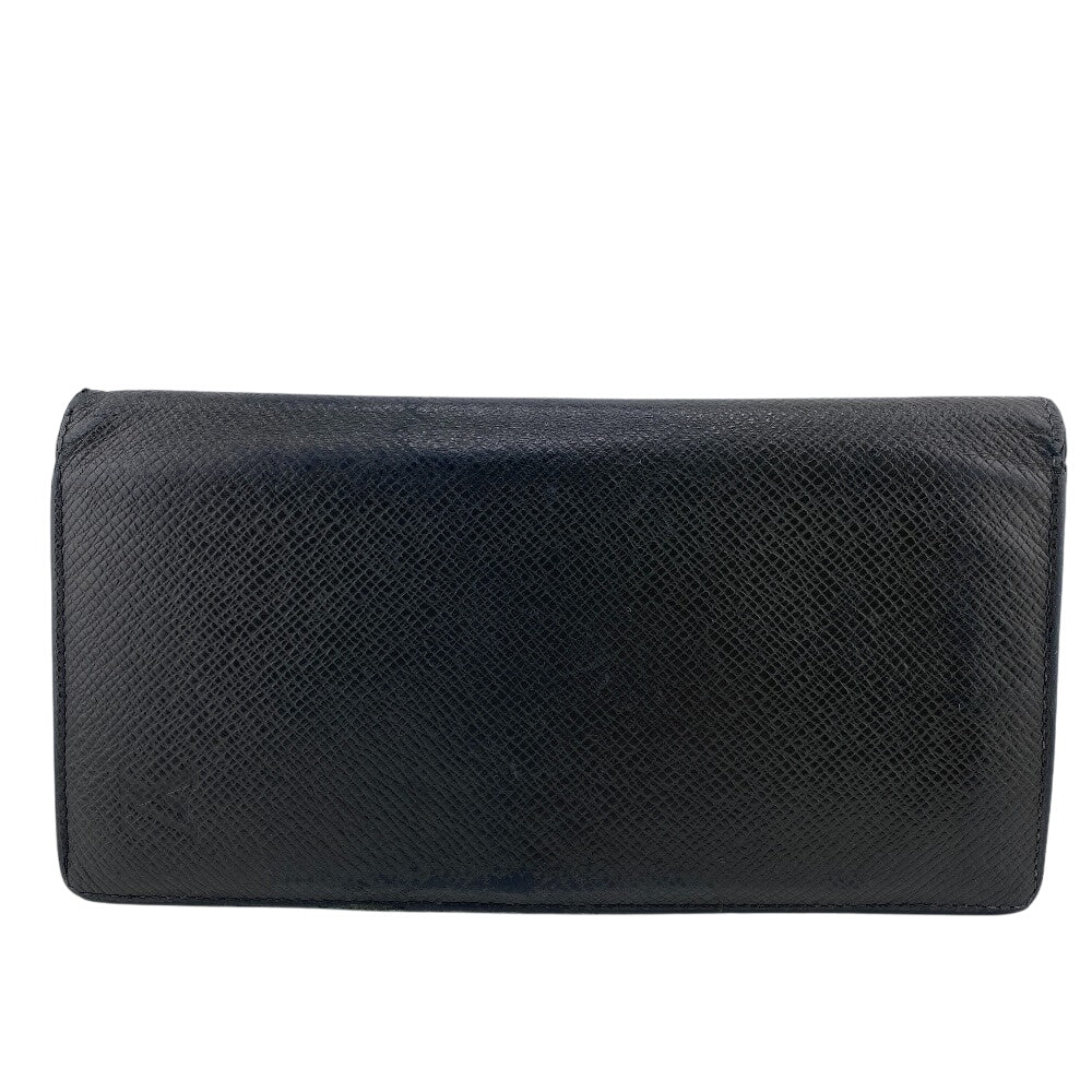 Louis Vuitton Long Wallet Purse Leather Black Taiga Ardwards Portefeuille Braza Mens