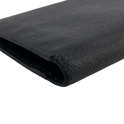 Louis Vuitton Long Wallet Purse Leather Black Taiga Ardwards Portefeuille Braza Mens
