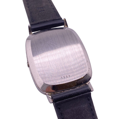 Omega Watches Stainless Steel, Leather Black De Ville Square Black Dial Mens