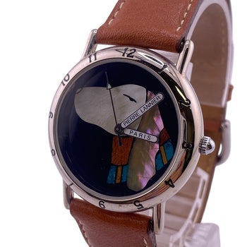 Pierre Lannier. Watches Quartz 065.801 Leather Brown 3 Needles Limited To 999 Dog Navy Silver Dial